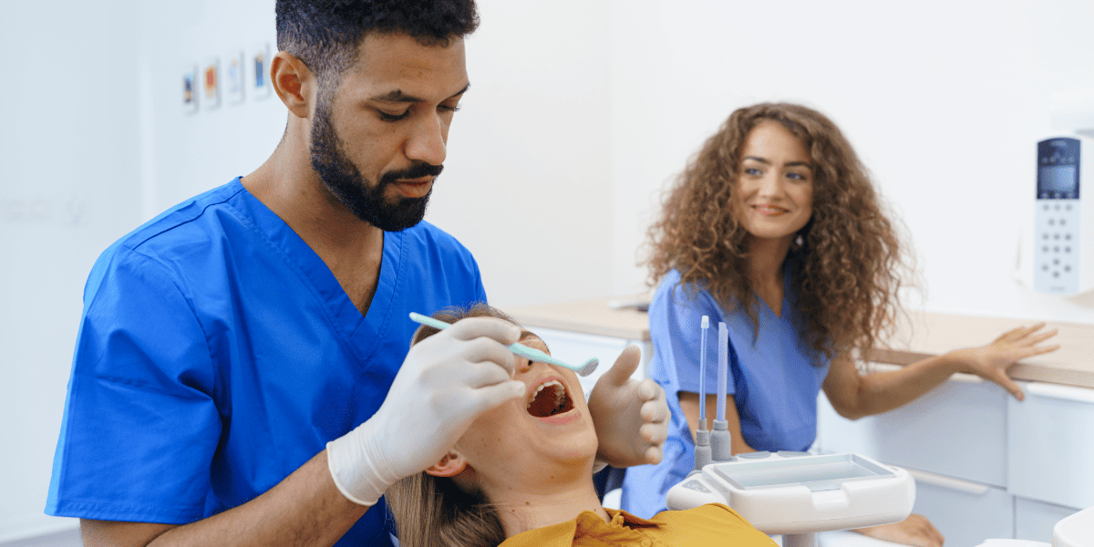Dental procedure at the clinic